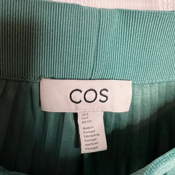 COS Wide Leg Pleated Palazzo Pants Teal Blue Green Womens Size Small GUC - Picture 5 of 8